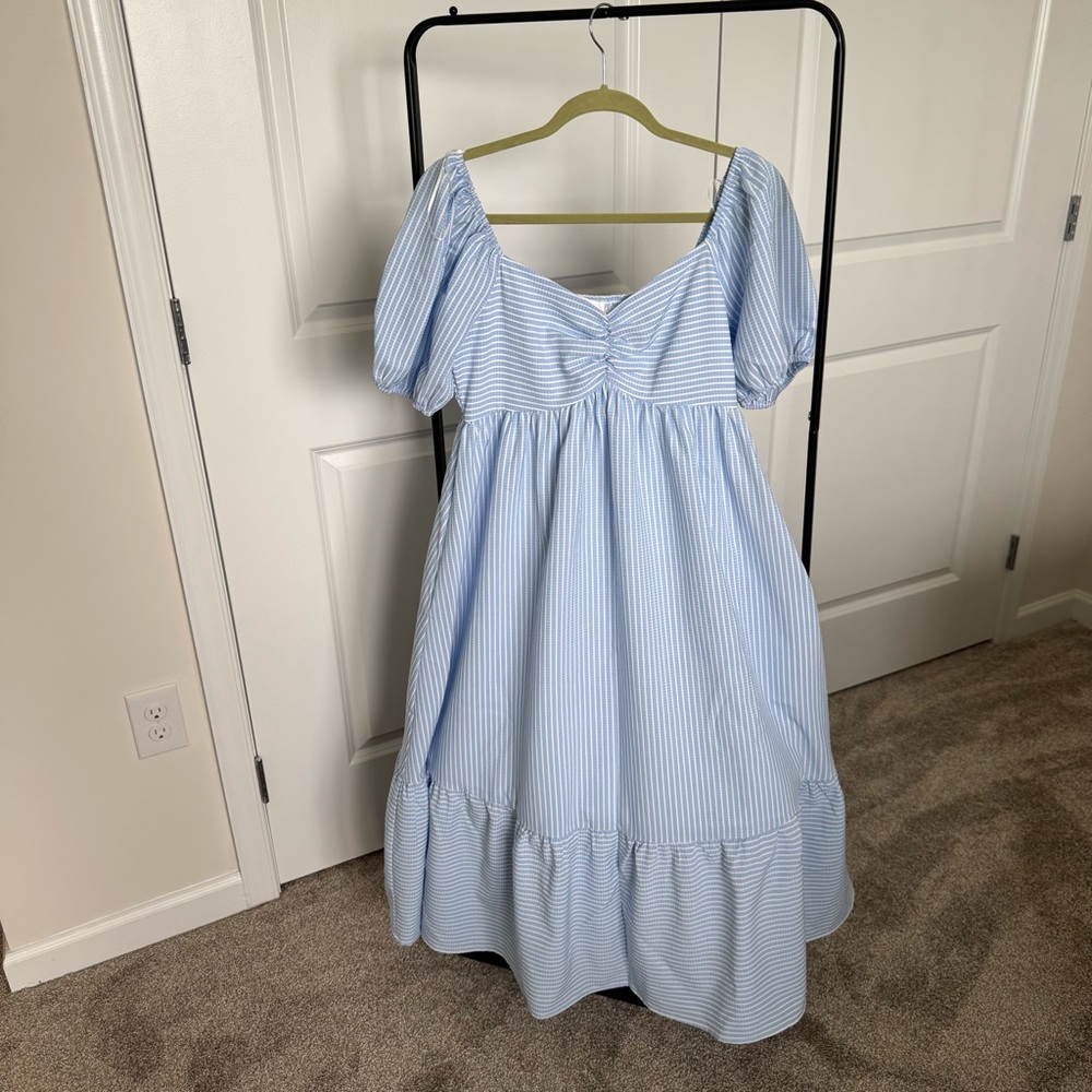 Blue Striped maternity Dress